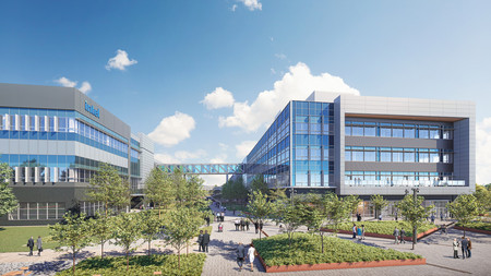 Schaubild der zukünftigen Intel Bürogebäude